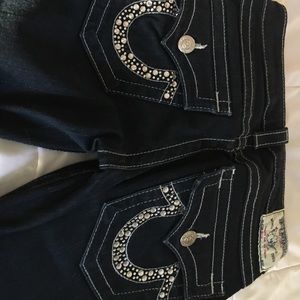 True Religion bootcut Jeans with crystal detail!